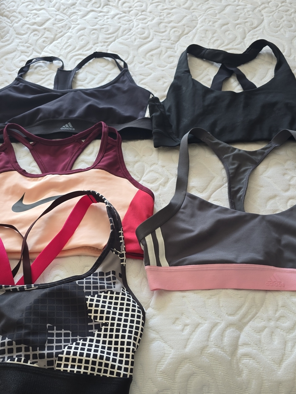 adidas Women's Black and Gray Sports Bras Set